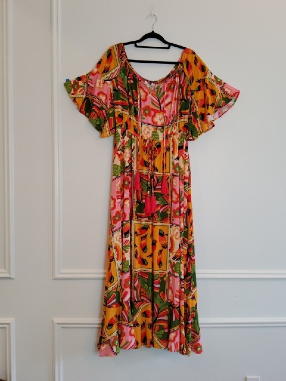 LABEL OF LOVE Floral Maxi Dress in Pink, Yellow, Red, Green- NWT